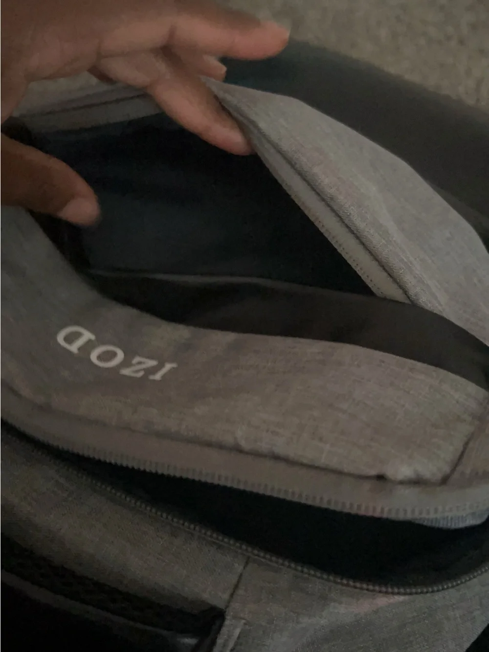 Izod Gray and Black Men's Backpack with Front Panel